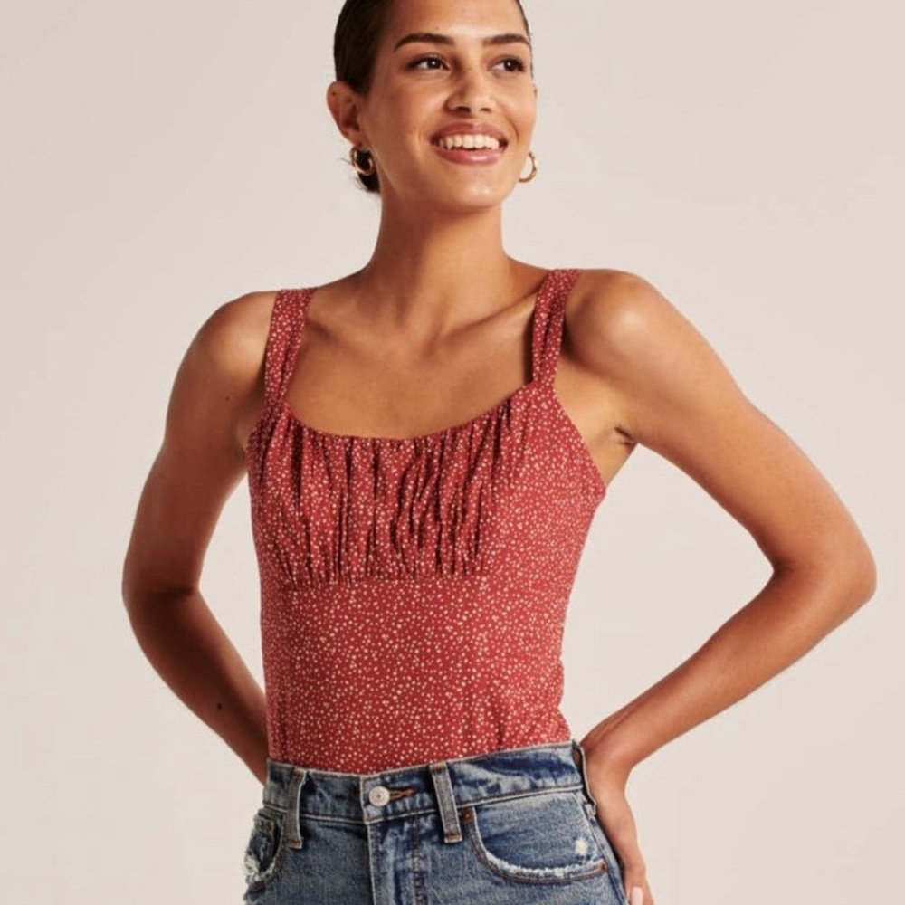 Abercrombie & Fitch Red Polka Dot Bodysuit